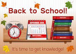 Postcard for Knowledge Day. Back to school. Time knowledge. 1 September. Vector illustration Векторный объект Stock | Adobe Stock