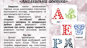 Пластилінові латки (пластилінові аплікації) на тему "Англійська абетка"