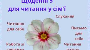 Інформаційний матеріал "Щоденні 5 для читання у сім'ї"