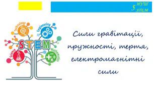 Сили гравітації, пружності, тертя, електромагнітні сили