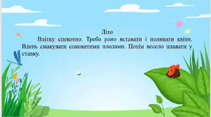 Робочий аркуш для списування "Літо"