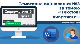 6-клас інформатика НУШ - Діагностична робота  №3 за темою «Текстові документи» ГР1ГР2ГР3ГР4