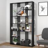 Free Shipping on 78" Modern Steel Etagere Bookshelf Display Shelving 6-Shelf in Black Tall Book Shelf｜Homary | Shelves, Bookshelves, Display shelves