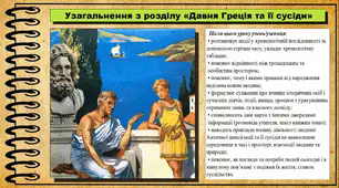 Узагальнення з теми «Давня Греція та її сусіди». 6 клас (НУШ). За підручником авторів Бандровський О. та інші.