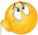 Worried or sad emoji emoticon resting his face on hand and looking up vector de Stock | Adobe Stock