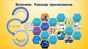 Величини. Команда присвоювання (інформатика за підручником Ривкінд 6 клас)