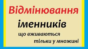 Відмінювання іменників, що мають форму тільки множини.