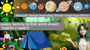 Мнемотаблиця для запам'ятовування  назв планет по порядку