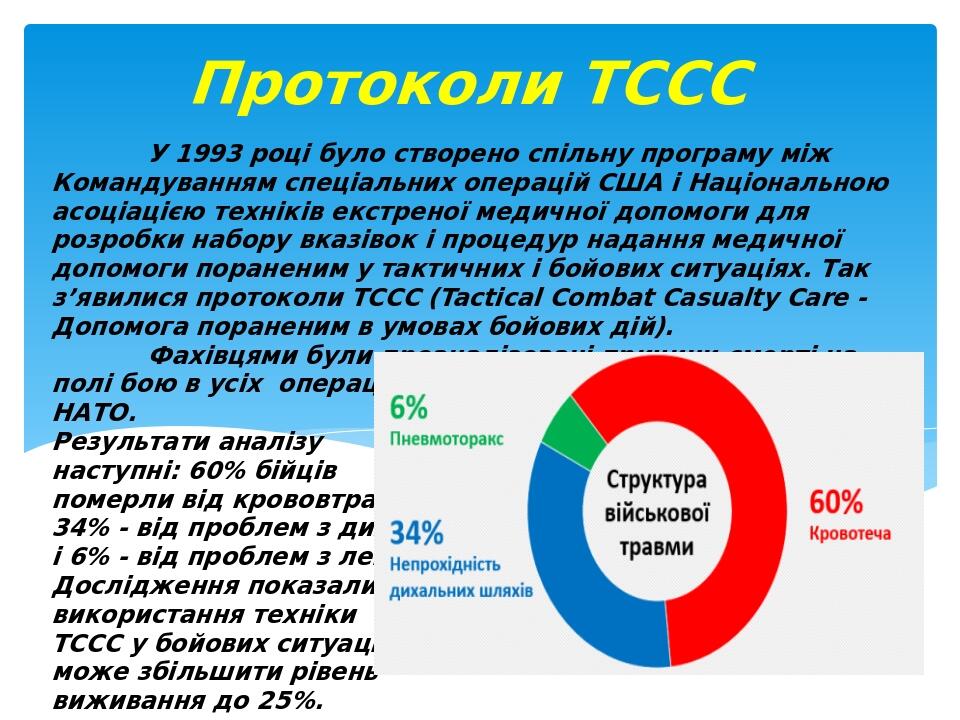 У 1993 році було створено спільну програму між Командуванням спеціальних операцій США і Національною асоціацією техніків екстреної медичної допомог...