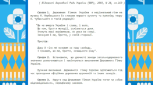 Розтяжка - напис " День державного гімну України"