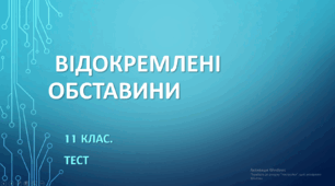ВІДОКРЕМЛЕНІ ОБСТАВИНИ. 11 клас. НМТ/ЗНО. ТЕСТ