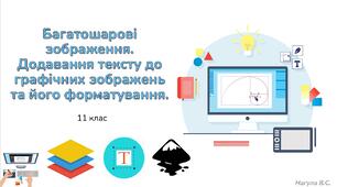 11 клас 27 урок. Багатошарові зображення. Додавання тексту до графічних зображень та його форматування. Презентація+Практичне