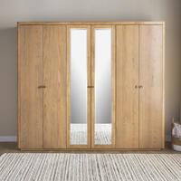 Shop Rustic Comfort 6-Door Wardrobe with Drawers Online | Home Centre UAE