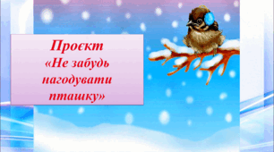Проєкт "Не забудь нагодувати пташку"