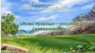 Ознайомлення з природнім довкіллям.Старша група. "Жива природа - рослини (живцювання)"