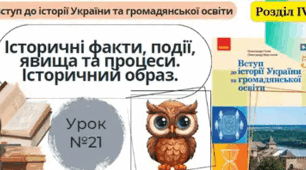 Історичні факти, події, явища та процеси. Історичний образ