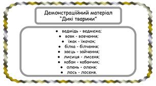 Демонстраційний матеріал на тему "Дикі тварини"