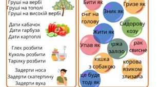 Вправи на тему "Фразеологізми"