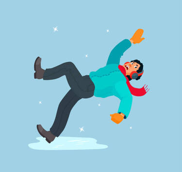 The Man Slipped On The Ice Falls Waving His Hands Scared Dangerous Ice Slippery Winter Road Stock Illustration - Download Image Now - iStock
