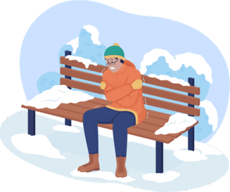 Best Getting cold in urban park Illustration download in PNG & Vector format