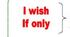 If only / I wish 