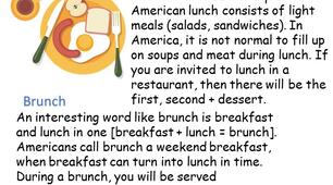 Презентація з читання на тему "American meals" для учнів 9-11 класів