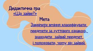 Дидактична гра "Що зайве?"
