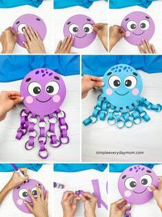 Пін може містити: how to make an octopus paper plate craft for kids