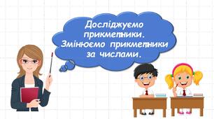 Досліджую прикметники. Змінюю прикметники за числами.