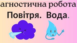 ДІагностична робот з ЯДС. Тема: "Повітря. Вода". (2 варіанти)