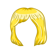 Women hairstyle. Blonde Hair on the head. Sketch color cartoon illustration. Mask for app. Trendy modern haircuts girl - bob cut 11961534 Vector Art at Vecteezy