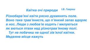 Українська мова "Диктант Квітка очі природи"