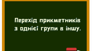 НУШ. 6 клас Презентація - конспект уроку "Перехід прикметників  з однієї групи в іншу".