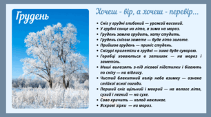 Рубрика "Хочеш - вір, а хочеш - перевір..."  ГРУДЕНЬ (варіант 1)