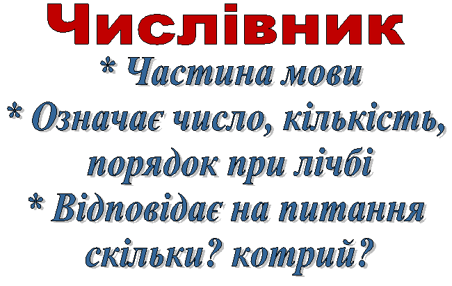 Уроки з української мови "Числівник як частина мови"