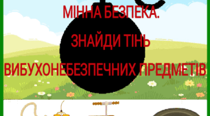 Дидактична гра "Мінна безпека. Знайди тінь вибухонебезпечних предметів"