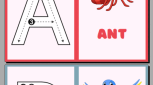 Тренажер для вивчення англійського алфавіту Animal Alphabet Flashcard Sheets