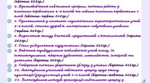 Чек-лист "Наступність при переході між різними циклами освіти (від початкової до базової)"