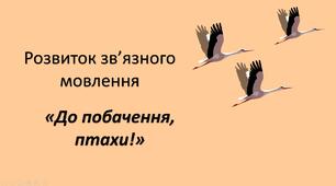 Презентація до уроку розвитку зв'язного мовлення на тему "До побачення, птахи!"