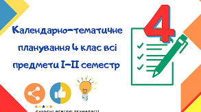 Календарно-тематичне планування 4 клас. За програмою О. Я. Савченко
