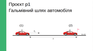 Бланк для виконання дослідницького проєкту «Гальмівний шлях автомобіля», 7-8 клас