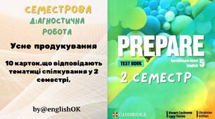 Speaking 5 (II term) Prepare 5. Семестрова робота з усного продукування.