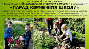 Всеукраїнська трудова акція " Парад квітів біля школи ".