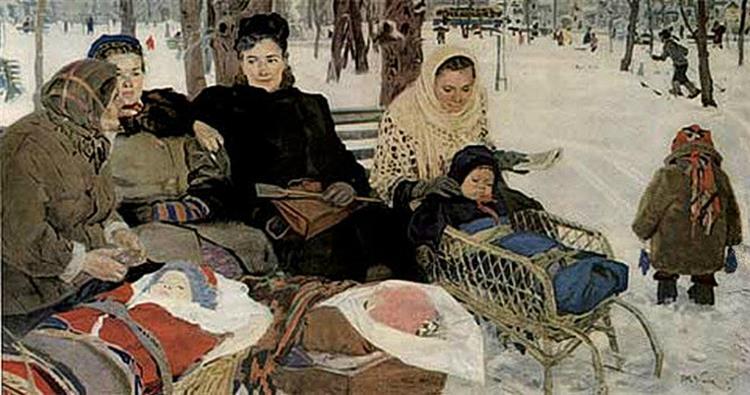 У парку, 1949 - Тетяна Яблонська - WikiArt.org