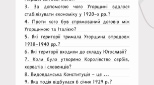 Аркуш завдань "Угорщина та Югославія у міжвоєнний період"