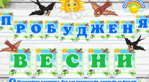 Пробудження весни - розтяжка, оформлення-прикраса на дошку (зал) ЗДО, НУШ, Весна, ознайомлення з природою