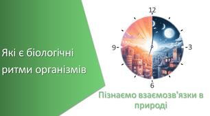 Тест з уроку Пізнаємо природу для 6 класу на тему «Які є біологічні ритми організмів»