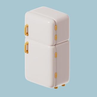 3d icon of furniture with fridge