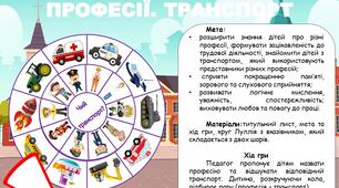 Дидактична гра з використанням кілець Луллія "Професії. Транспорт"
