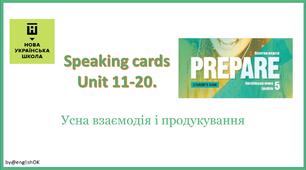 Speaking cards для 5 класу за підручником Prepare.